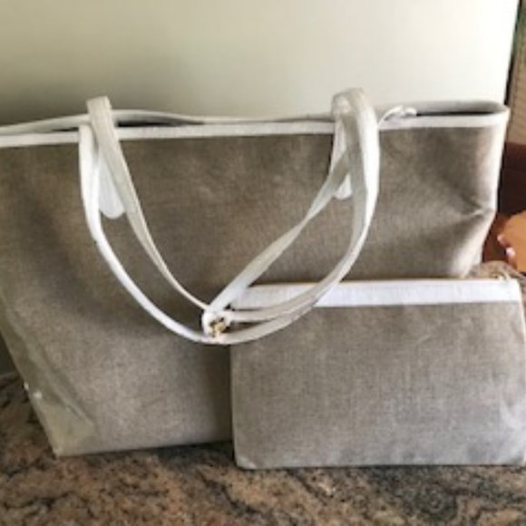 Nancy Gonzalez  Crocodile-Trimmed Canvas Tote Bag - Picture 3 of 7